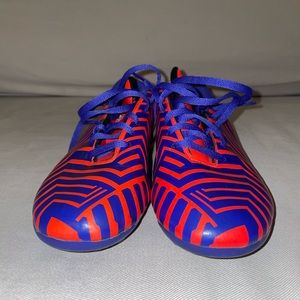Adidas blue and orange soccer cleats